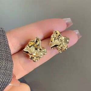 14k Gold plated Nugget Earrings